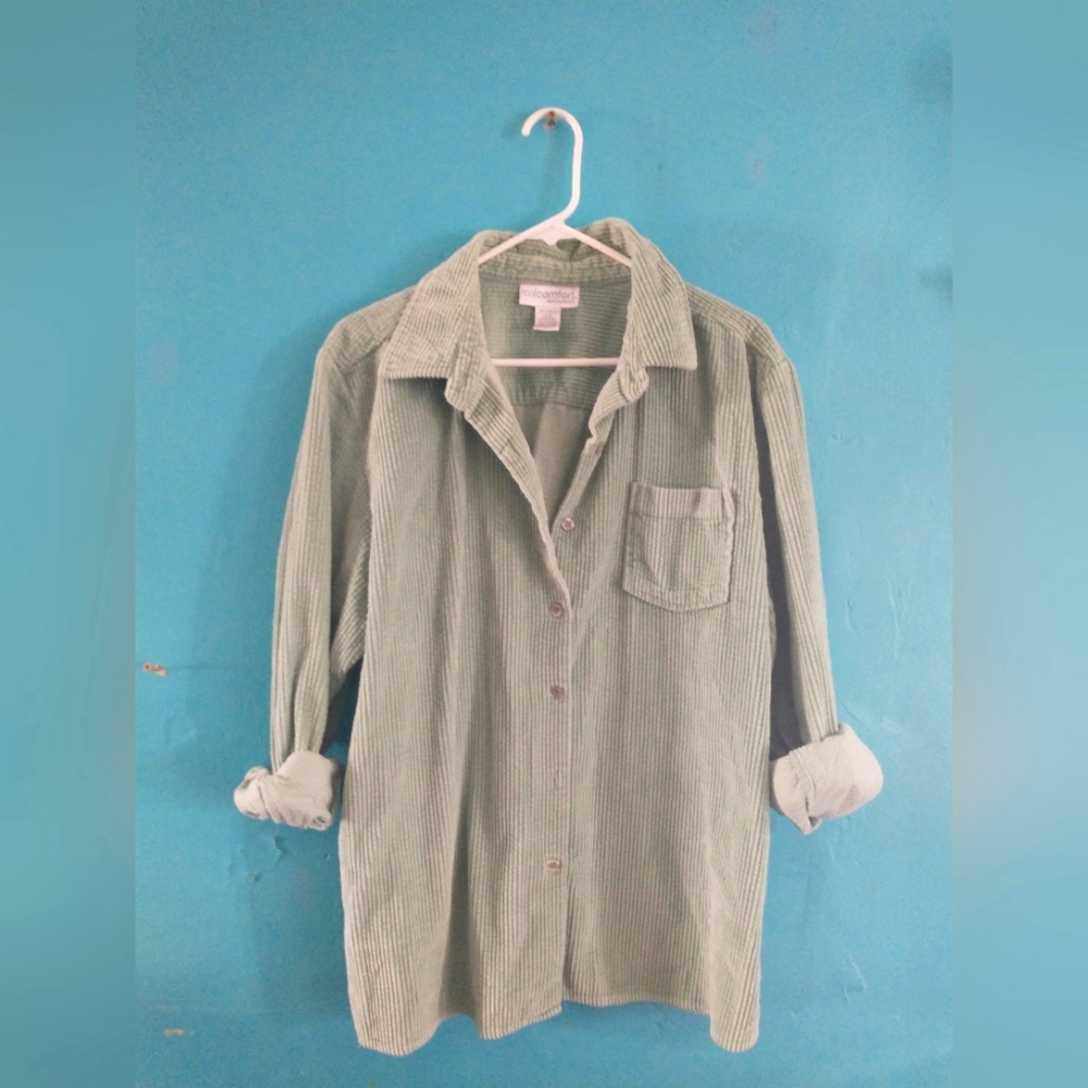 Vintage Corduroy Oversized Button-Up Shirt